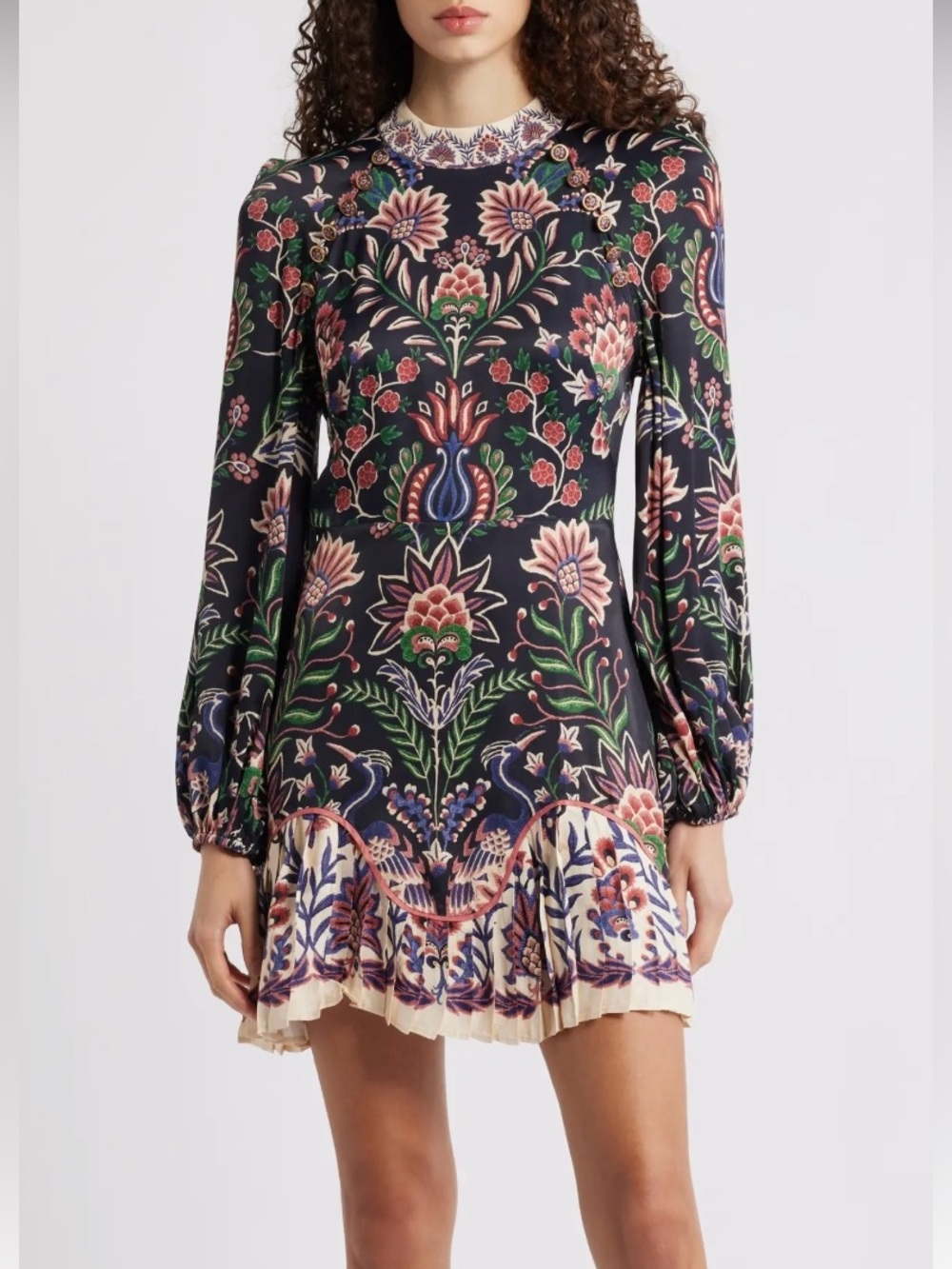 FARM Rio Garden Long Sleeve Mini Dress